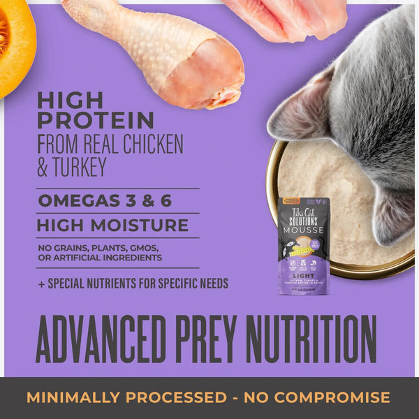 Tiki Cat Solutions Light Mousse Chicken, Turkey & Pumpkin in Broth Wet Cat Food Pouch