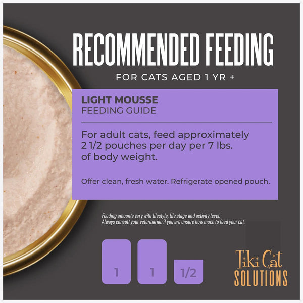 Tiki Cat Solutions Light Mousse Chicken, Turkey & Pumpkin in Broth Wet Cat Food Pouch