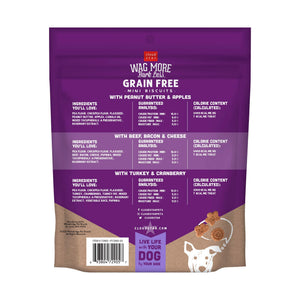 Cloud Star Wag More Bark Less Mini Biscuits Friandises pour chiens sans céréales, Saveurs assorties.
