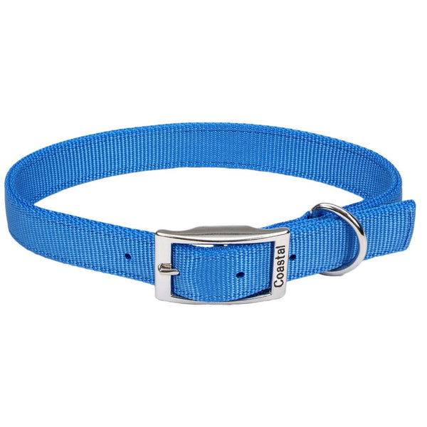 Coastal Double-Ply Dog Collar, Blue Lagoon