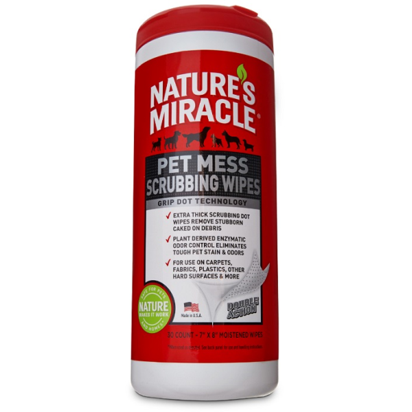 Nature's Miracle Pet Mess Scrubbing Wipes