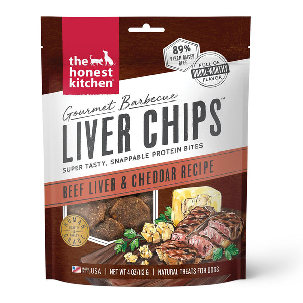 The Honest Kitchen Gourmet Barbecue Liver Chips Beef Liver & Cheddar Dog Treats