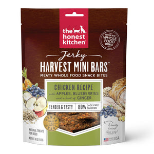 The Honest Kitchen Harvest Mini Bars Chicken Jerky Dog Treats