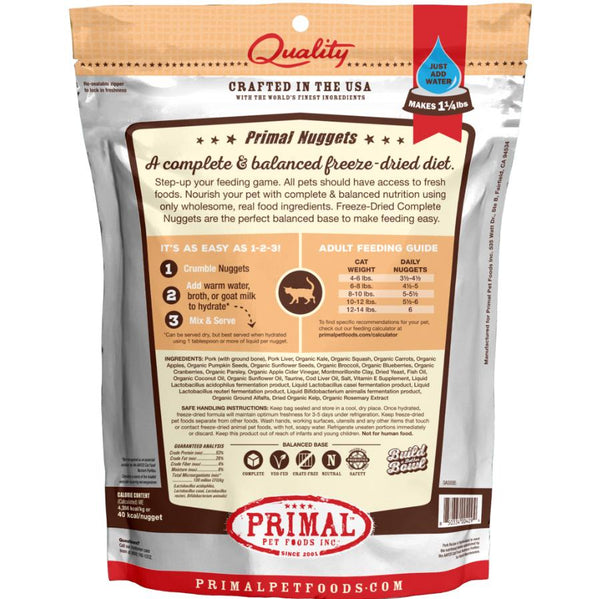 Primal Raw Freeze-Dried Nuggets Pork Formula Cat Food