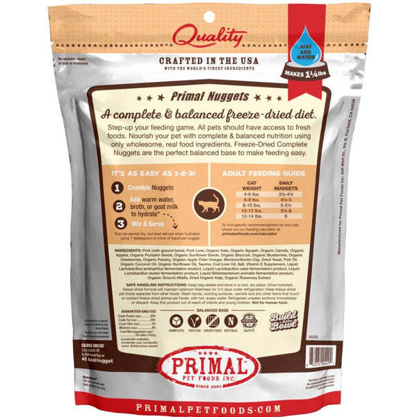 Primal Raw Freeze-Dried Nuggets Pork Formula Cat Food
