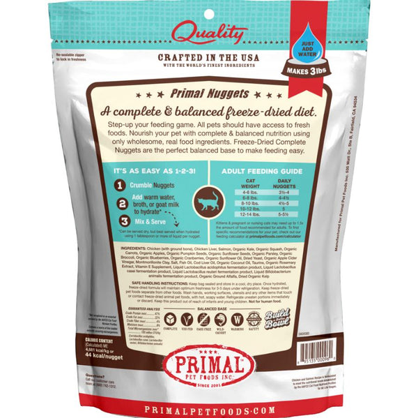 Primal Raw Freeze-Dried Nuggets Chicken & Salmon Formula Cat Food