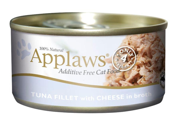 Applaws Tuna Fillet with Cheese in Broth Wet Cat Food Can