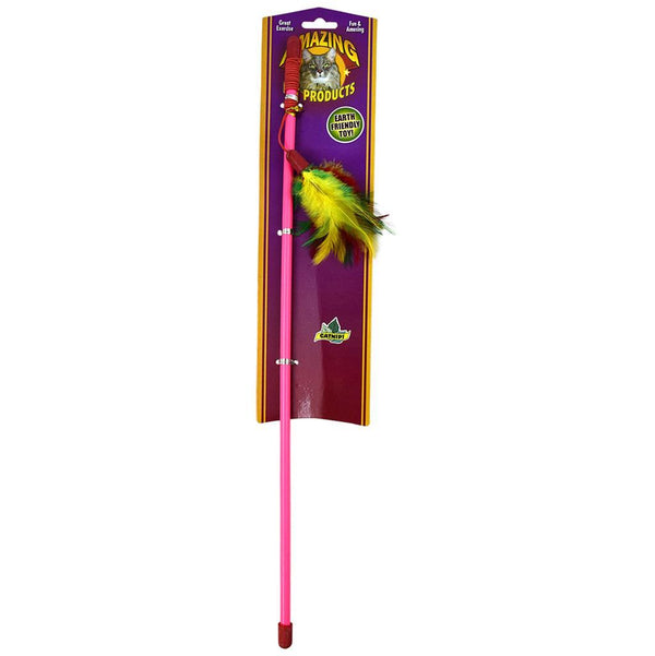 Amazing Pet Products Baguette à teaser avec plumes, jouet pour chat