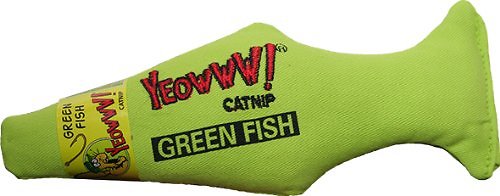 Yeowww! Catnip Fish Cat Toy, Green