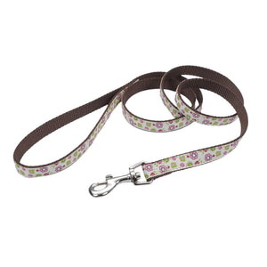 Ribbon Dog Leash, Floral Rose