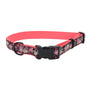 Ribbon Weave Dog Collar, Pink Yellow Flowers on Black