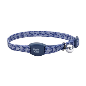 Safe Cat Adjustable Breakaway Collar with Magnetic Buckle for Cats, Grey Silver Arrows, 3/8-in x 8-12-in