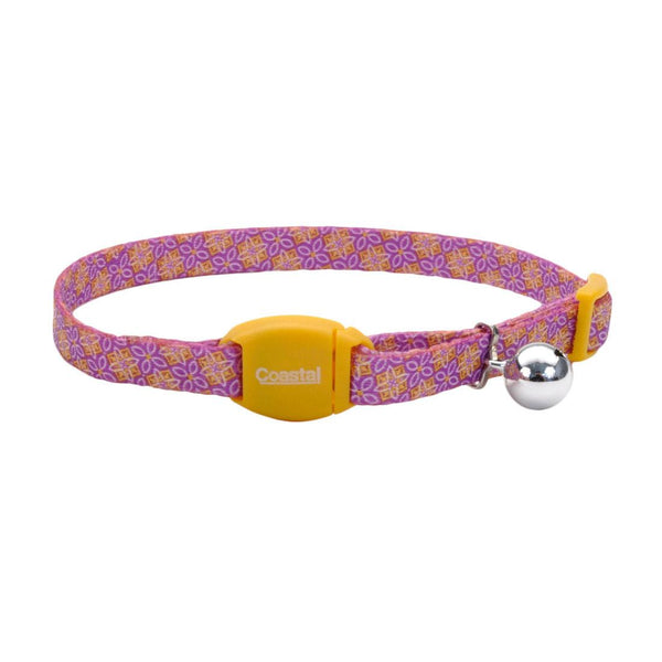 Safe Cat Collier réglable à fermeture de sécurité magnétique pour chats, Jaune violet marocain, 3/8-po x 8-12-po