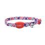 Safe Cat Adjustable Breakaway Collar with Magnetic Buckle for Cats, Multi-Colored Triangles, 3/8-in x 8-12-in