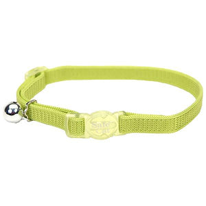 Safe Cat Adjustable Snag-Proof Breakaway Cat Collar, Lime, 3/8-in x 8-12-in