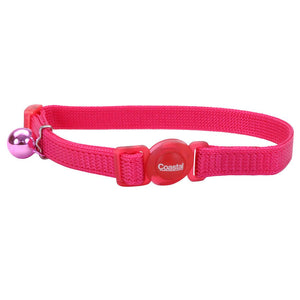 Safe Cat Adjustable Snag-Proof Breakaway Cat Collar, Pink Flamingo, 3/8-in x 8-12-in