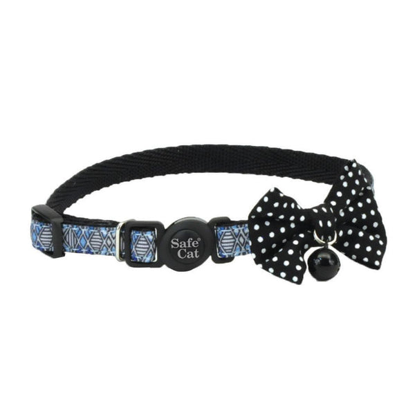 Safe Cat Embellished Fashion Cat Collar, Diamond Black, 3/8-in x 8-12-in