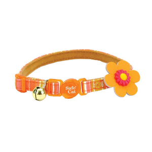 Safe Cat Collier fashion orné pour chat, Rayé Orange, 3/8-po x 8-12-po