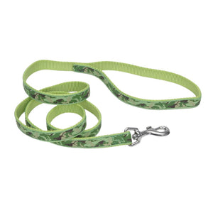 Ribbon Nylon Dog Leash, Lime Camouflage