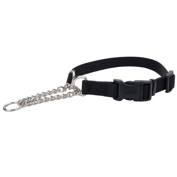 Coastal Adjustable Check with Buckle Training Dog Collar, Black