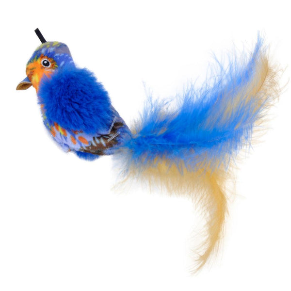 Turbo Life-like Bird Cat Toy, Blue