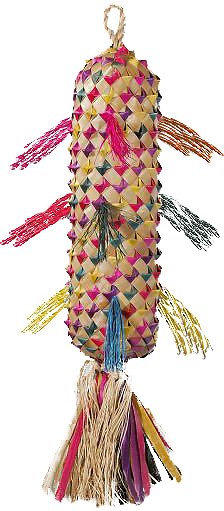 Planet Pleasures Spiked Piñata Natural Bird Toy, Color Varies