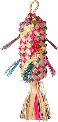 Planet Pleasures Spiked Piñata Natural Bird Toy, Color Varies