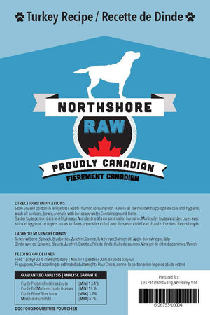 Northshore RAW Turkey Patties Frozen Dog Food