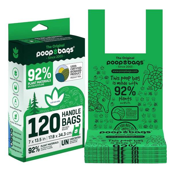 The Original Poop Bags You Buy; We Donate 92% Plant Materials Dog Poop Bags