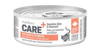 Nutrience Care peau et estomac sensibles Nourriture humide pour chats au saumon et à la citrouille