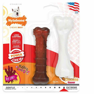 Nylabone Durachew Twin Pack Beef Jerky & Chicken Dog Toy, 2-pk