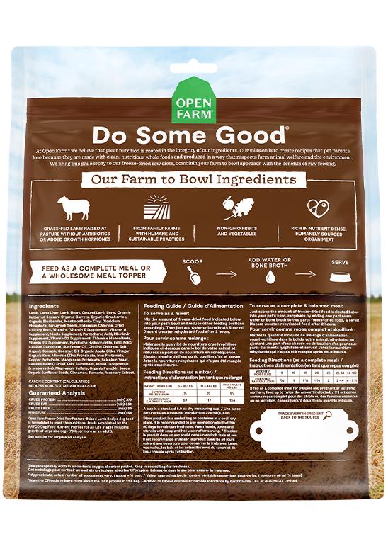 Open Farm Pasture-Raised Lamb Recipe Freeze-Dried Raw Dog Food