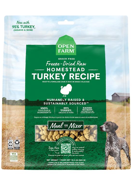 Open Farm Homestead Turkey Recipe Freeze-Dried Raw Dog Food
