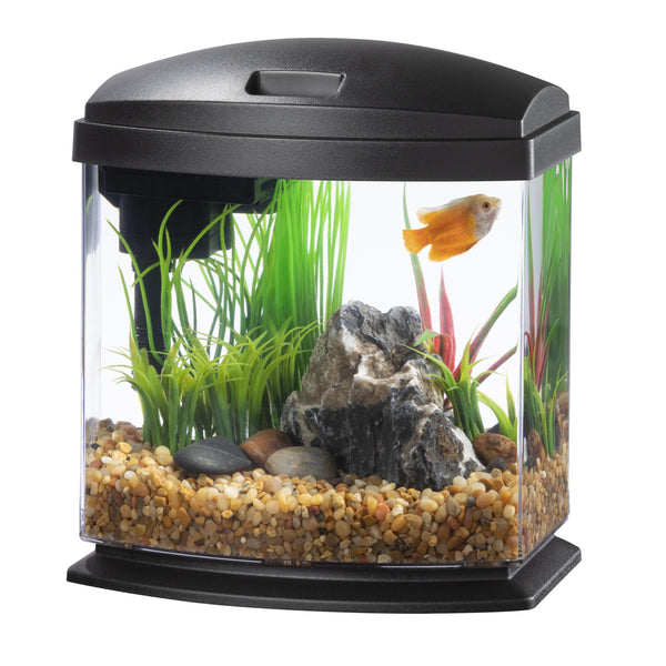 Aqueon LED MiniBow Kits with SmartClean Aquarium, Black