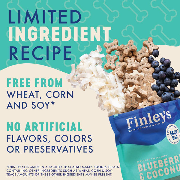 Finley's Biscuits croquants myrtille et noix de coco pour chiens
