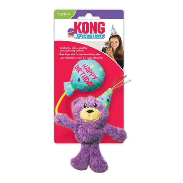 KONG Occasions Birthday Teddy Cat Toy