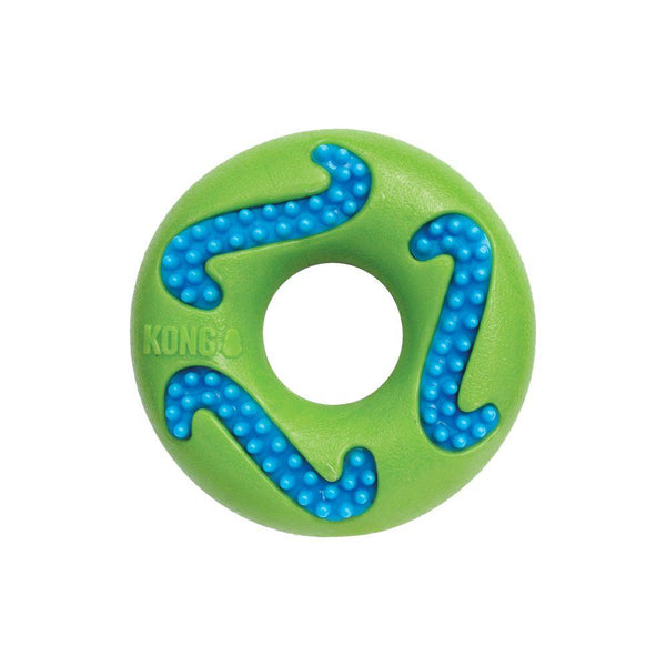 KONG Squeezz Goomz Ring Dog Toy, Green/Blue