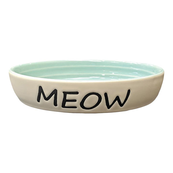 Ethical Pet Meow Oval Cat Dish, Green