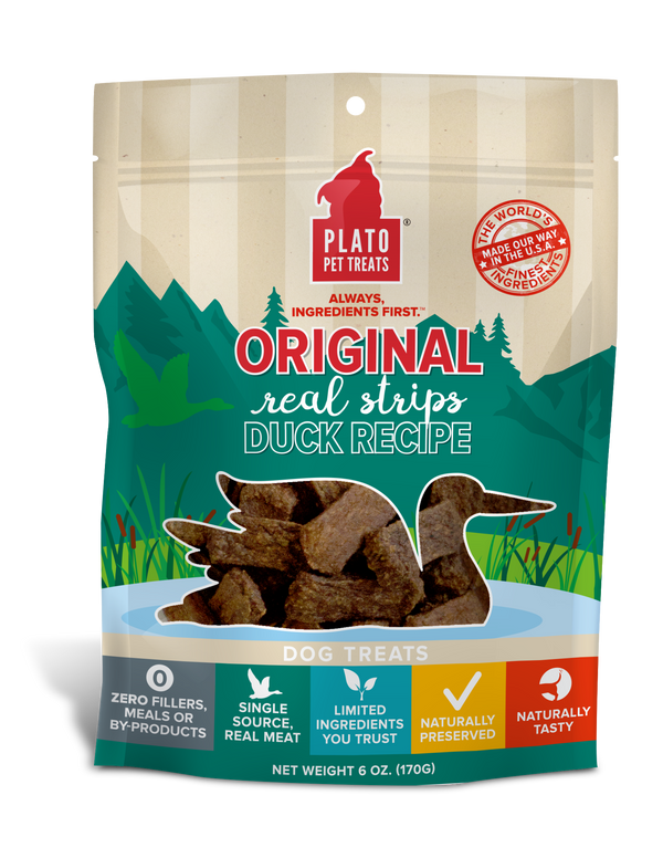 Plato Original Real Strips Duck Recipe Dog Treats