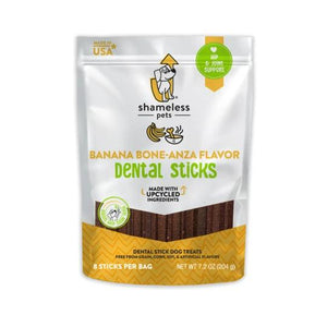 Shameless Pets Banana Bone-anza Bâtonnets dentaires pour chiens