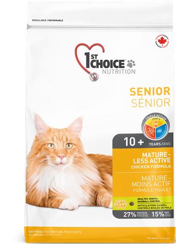 1st Choice Nutrition Nourriture sèche pour chat senior au poulet mature moins actif