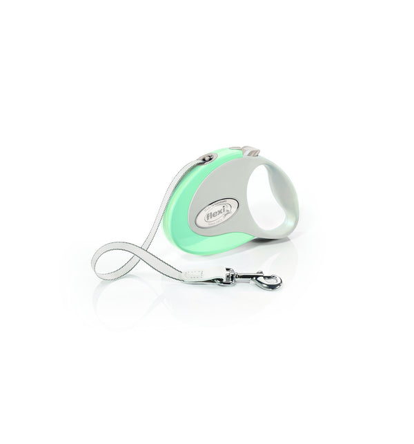 Flexi Nouvelle Laisse Style Ruban Pour Chien, Menthe/Gris