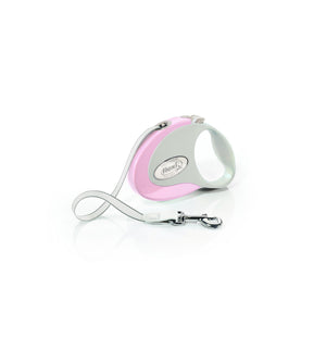 Flexi Nouvelle Laisse Style Ruban Pour Chien, Rose/Gris