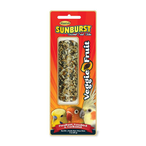 Higgins Sunburst Veggie Fruit Sticks Parakeet, Lovebird & Cockatiel Bird Treats