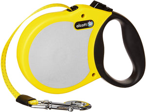 Alcott Laisse rétractable pour chien style ruban, Jaune.