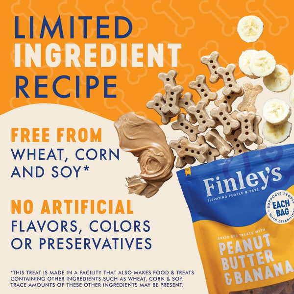 Finley's Friandises croquantes au beurre de cacahuète et à la banane pour chiens