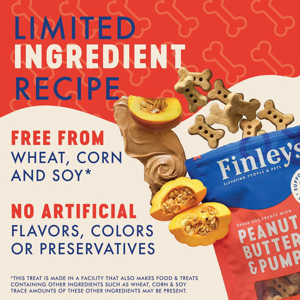 Finley's Friandises croquantes au beurre de cacahuète et à la citrouille pour chiens