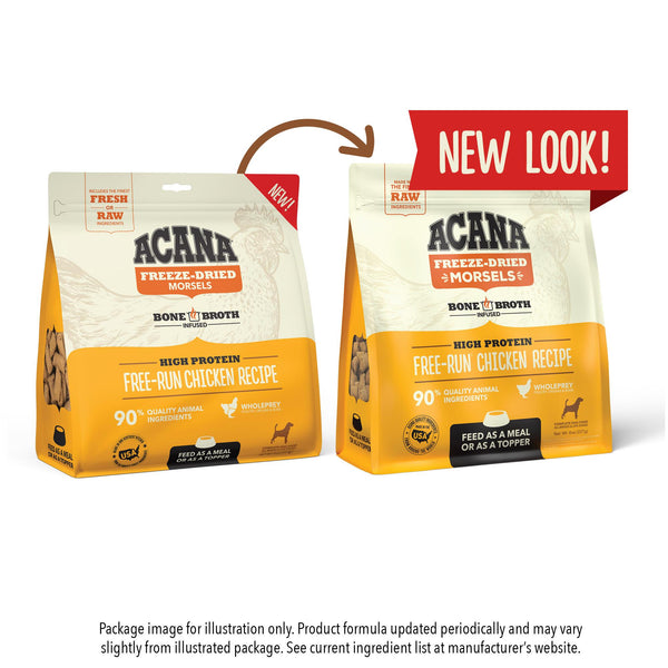 ACANA Free-Run Chicken Recipe Morsels Grain-Free Freeze-Dried Dog Food & Topper, 8-oz