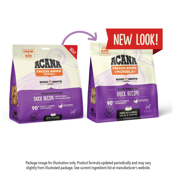ACANA Duck Recipe Morsels Grain-Free Freeze-Dried Dog Food & Topper, 8-oz