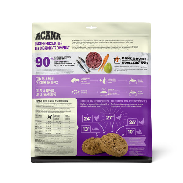 ACANA Duck Recipe Patties Grain-Free Freeze-Dried Dog Food & Topper, 14-oz